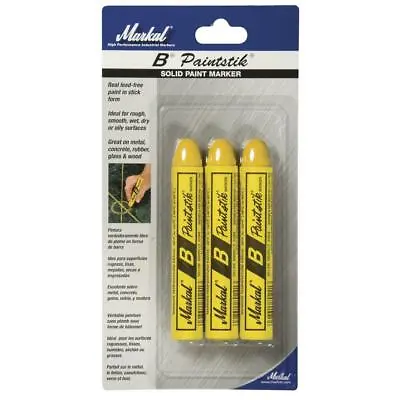 B Paintstik Solid Paint Marker Crayon 3 Pack Yellow Industrial Construction Mark • $13.10