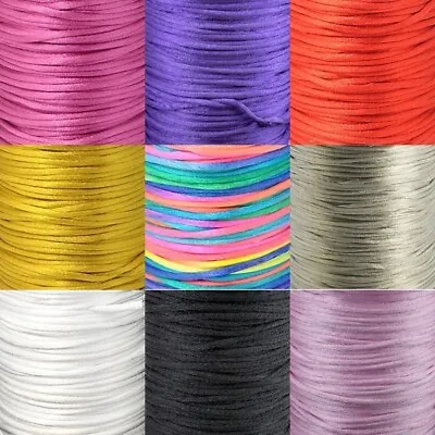 £1.50 • Buy ❤ 10m Silky RATTAIL Satin Cord/Thread 2mm Stringing/Braiding/Macramé/Kumihimo ❤
