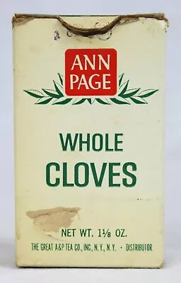 VINTAGE Antique Ann Page Whole Cloves 1 1/8 Oz Box • $19.99