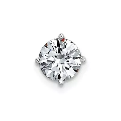 14K White Gold 1ct. 6.5mm Round Moissanite Solitaire Chain Slide Pendant • $396