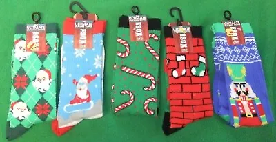 NWT Men's 1 Pair Holiday Socks Asst Patterns Casual Santa Candy Cane Nutcracker • $2.99