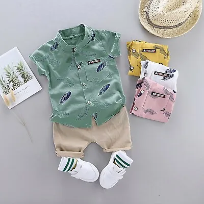£8.99 • Buy Infant Baby Kids Boys Casual Clothes Set Print T-shirt Tops+Solid Shorts Outfits