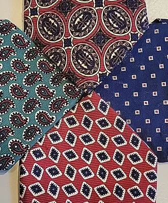 4 VTG Polo Ralph Lauren 100% Silk Neck Ties Lot Hand Made Striped Paisley  • $25