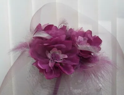  Assorted Fascinators - Maroon Magenta Cerise Fuchsia White Clearance  • £18.99