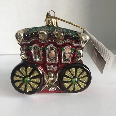 $12.90 • Buy Pier 1 Holiday Christmas Ornament Pricess Carriage Poland Handmade Glass Nwt