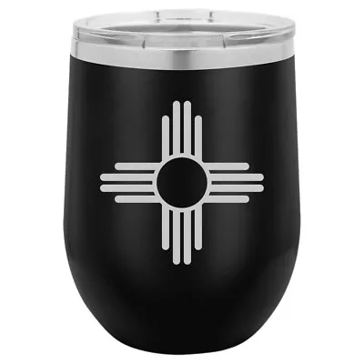 Stemless Wine Tumbler Coffee Travel Mug Glass New Mexico Sun Symbol • $25.99