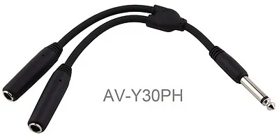 6-inch 1/4  Mono Male To Dual 1/4  Mono Female PigHog Y-Splitter Cable AV-Y30PH • $9.95