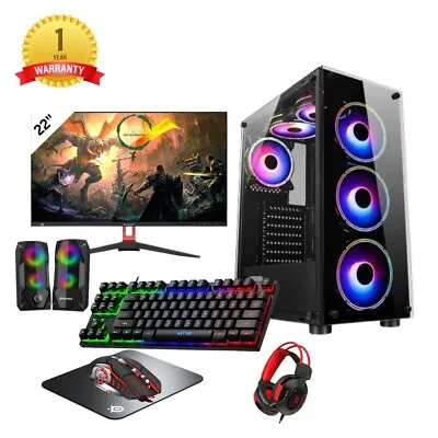 Fast Gaming PC Bundle Core I5 16GB RAM 1TB & 128GB SSD GT730 4GB (Full Set Up) • £275.50