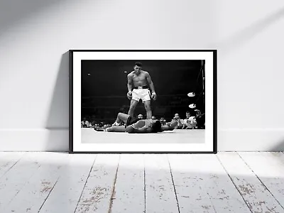 Muhammad Ali Poster - Boxing Legend B&W Sports Wall Art Print - A5 A4 A3 #225 • £4.99