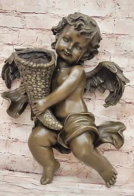 Hand Made A.Moreau Baby Boy Angel Putti Wall Mount Bronze Sculpture • $299.50