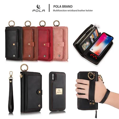 Multifunction Leather Wallet Case Detachable Magnetic Cover For IPhone & Samsung • $12.99