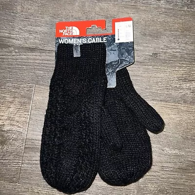 $29.99 • Buy The North Face Womens Cable Knit Mitt Fleece Lining~BLACK~Size L/XL~NWT