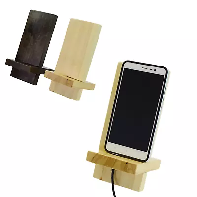 Handmade Wood Natural Dock Stand Holder For Apple IPhone IPad Phones Samsung • £9.99