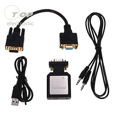 VGA To HDMI Mini Full HD Video 1080P Audio Converter Adapter For PC Laptop DVD • $4.66