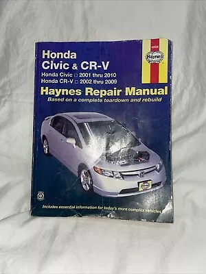 Haynes Honda Civic ‘01-‘10 & CR-V ‘02-‘09 Repair Manual 42026 Step-by-step • $21.95