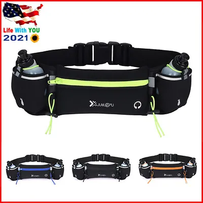 Running Cycling Belt Waist Pack Bag With Water Bottle Sports Fitness Phone Pouch • $16.95