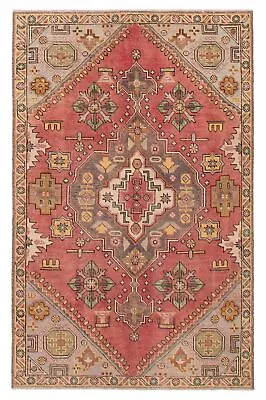 Vintage Hand-Knotted Area Rug 4'9  X 7'7  Traditional Wool Carpet • $453.60