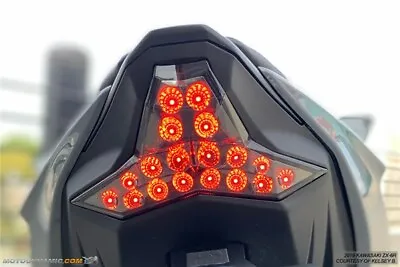 Fits 2019-2023 Kawasaki Ninja ZX-6R SEQUENTIAL Turn Signal LED Tail Light SMOKED • $114.95