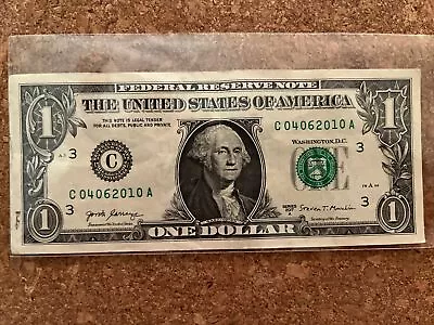 1 Dollar Bill 2017A Birthday Note. Serial Number Shows Birthday Of 4-6-2010. • $10