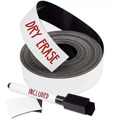 Dry Erase Magnetic Strips - Magnetic Tape Roll - Blank Write On Magnets - Sticky • $20.19