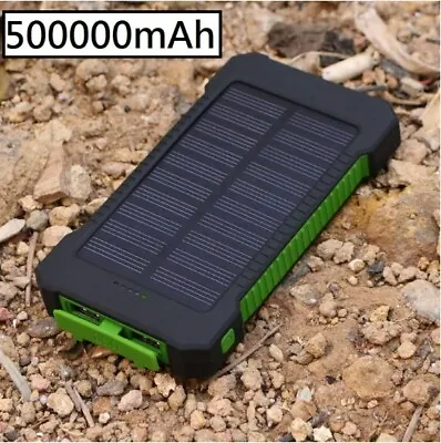 $39.99 • Buy Black 50000mah Solar Power Bank Dual USB Portable External Battery Phone Charger