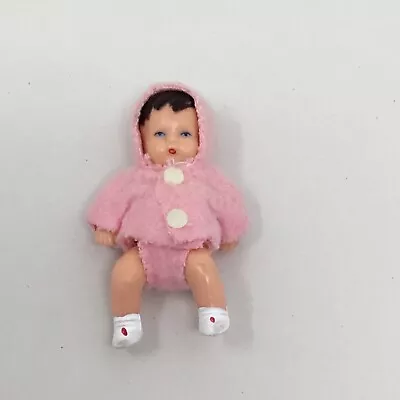 Vintage SHACKMAN Girl Baby DOLL Vinyl HONG KONG Dollhouse Miniature 2.75  (C) • $16.14