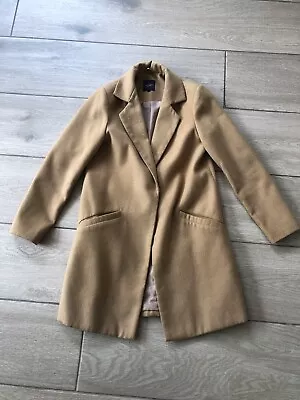 New Look Camel Tan Coat Jacket Size 10 Petite • £7.50