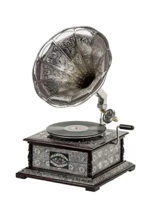 Best Quality Look Phonograph Wind Up Player Gra Working Record Gramophone Decor • $751.78