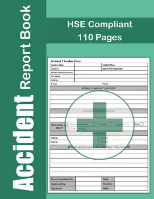 Accident Report Book: A4 - HSE Compliant Accident & Incident Log Book | Health & • £7.52