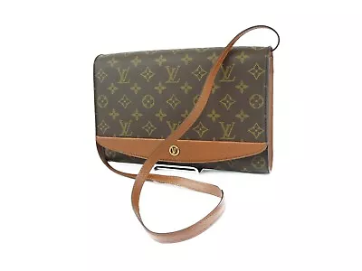 LOUIS VUITTON Bordeaux 24 Monogram Canvas 2way Shoulder Clutch Bag Crossbody • $352