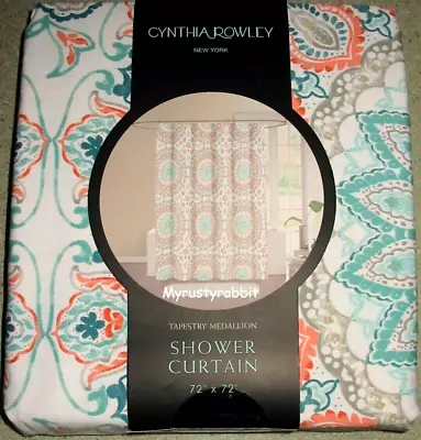 Cynthia Rowley Fabric Shower Curtain 72  X 72  Tapestry Medallion - New • $36.95