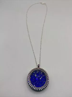 Multichrome Locket With Royal Blue Gemstones  • $15