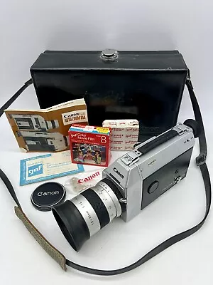 VTG CANON AUTO ZOOM 814 Super 8 Movie Camera Japan W/Case & Film AS IS -Read • $289.20