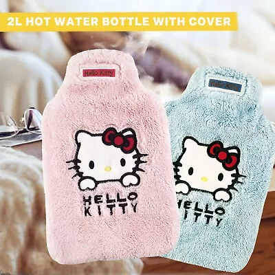 2L Hot Water Bottle With Cover Winter Warm Gift Hello Kitty Warm Hot Water Bags • $12.95