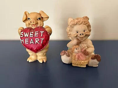Vintage Pig Figurines Sweet Heart Small Resin • $0.99