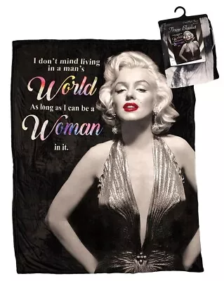 New Woman In The World Marilyn Monroe Plush Fleece Throw Gift Blanket Sexy Photo • $25.95