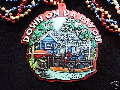  Down On Da' Bayou  Mardi Gras Necklace Bead Cajun Boat Camp Pirogue (b795) • $6.95