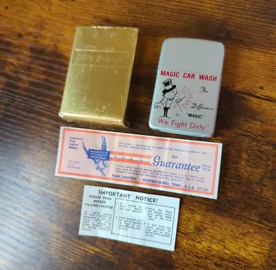 Vintage Park Lighter With Box - Magic Car Wash - Advertisement - Made In USA • $20