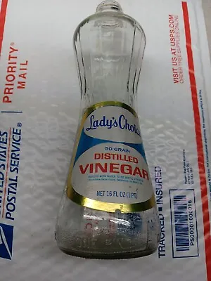 Vintage Glass Vinegar Bottle Ladys Choice 16oz 1 Pint  • $9
