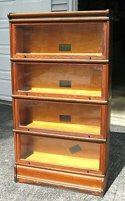 Antique Macey 1900 Dated Oak Barrister Stacking Lawyer's Sectional Bookcase • $899