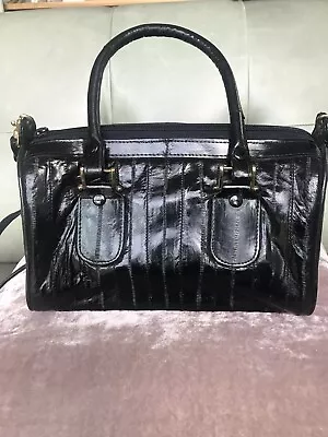 Vintage Eel Skin Crossbody/handbag Purse Black With Removable Shoulder Strap • $38