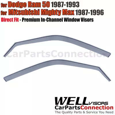 Wellvisors In-channel Window Visors 2Pcs For Dodge RAM 50 87-93 Mighty Max 87-96 • $69.99