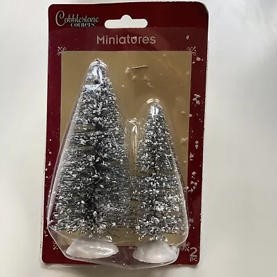 Cobblestone Corners Miniature Trees Flocked - 5  & 4   Frosted • $3.90