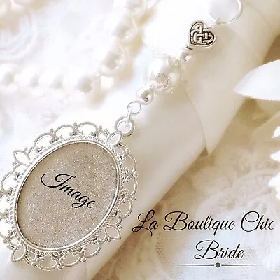 £4.45 • Buy **PHOTO ADDED** Stunning Bridal Bouquet Photo Frame Memory Charm Wedding Gift 