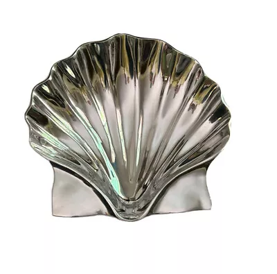 Vintage 1993 Mariposa Clam Shell Serving Dish / Bowl ALUMINUM Half Seashell 10” • $29.99