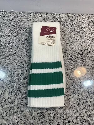 Vintage Extra Long Over The Calf Tube Socks 80s Striped Green  New 20” Inches • $44.80