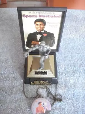 Vintage 1997 Muhammad Ali Sports Champion Figurine & Collectible Pocket Watch • $65