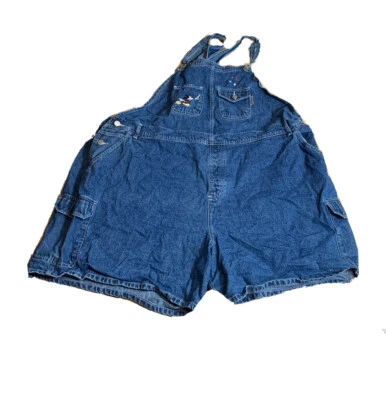 $26.99 • Buy Vtg Mickey Unlimited JERRY LEIGH Jean Overalls Denim Women 26/28 Embroidered
