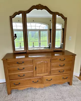 Ethan Allen Country French Triple Dresser 26-5213 #246  W/Mirror **PRISTINE** • $1595