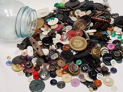 LOT Vintage Sewing Buttons 1930-1950s Estate Sale Find Craft Collectible 1.8 Lb • $8.99